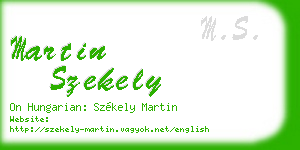 martin szekely business card