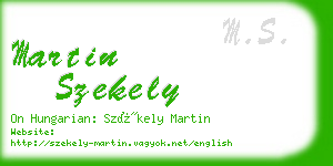 martin szekely business card